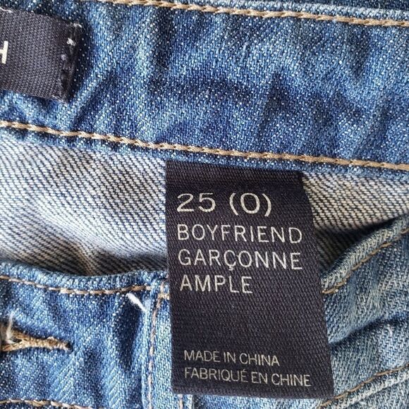 Joe Fresh Distressed Boy Friend  Boot Cut Blue Denim Jeans  25 - Picture 5 of 6